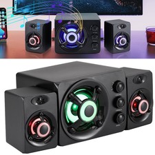 3channel Separate Wired Computer Speakers RGB LED Stereo Bass For Laptop Desktop picture