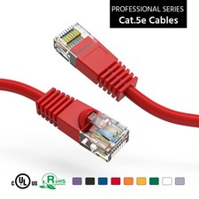 20 Pack of 30Ft CAT5E UTP Ethernet Network Booted Cable 10-100 Feet Red picture