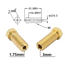 3D Printer Extruder Nozzle M6 0.2mm-1.2mm For Filament 1.75/3mm Longer Brass picture