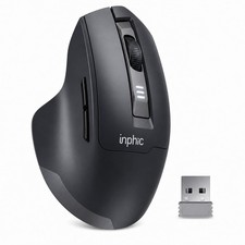 INPHIC Wireless Mouse 2.4G Rechargeable Silent Click, for M9/Classic, Black picture