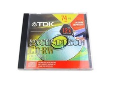 LOT OF 5 TDK 650MB 74 MIN 12X HIGH SPEED DATA CD-RW REWRITABLE DISC CD-RW74HSCM picture
