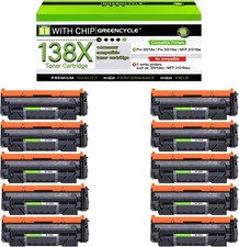10PK Black Laser Toner Replacement for HP W1380X 138X 3001dw 3001fdw MFP 3101fdw picture
