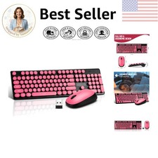 Retro Rose Red Wireless Keyboard and Mouse - Ergonomically Designed for Comfort picture