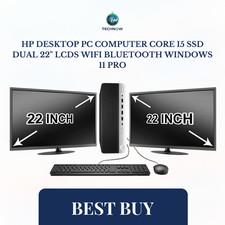 hp Desktop PC Computer Core I5 SSD DUAL 22