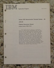 Vintage IBM System / 360 Admin Terminal System Program Description Dated 1970 picture