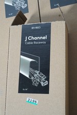  EVEO Cable Management J Channel 16” Cord Cover Cable Raceway Black Qty 6 New picture