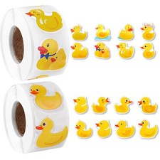 1000pcs Yellow Rubber Duck Stickers, Cute Duck Stickers Decals Decorative Label picture