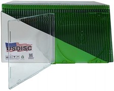 USDISC CD Jewel Cases Slimline 5.2mm, Single 1 Disc (Clear Green) Lot picture