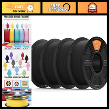Matte Black 3D Printer Filament 1.75mm, PLA, 4KG - High-Quality, Durable Materia picture