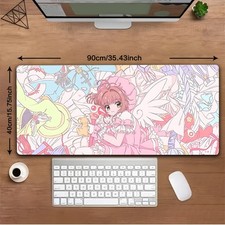 Cute Pink Magical Girl Gaming Mouse Pad 1pc - Non-Slip Rubber Base, Washable, picture