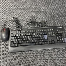 Lenovo SK-8825 54Y9400 USB Wired PC Computer GERMAN Keyboard & Mouse - Black picture