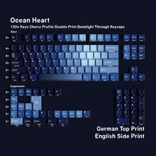 Ocean Heart PBT Keycaps Cherry Profile Dye-Sub 131 Keys Multi-Language Backlit picture