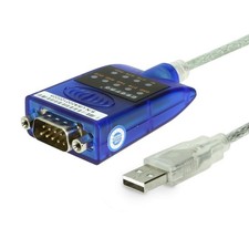 Gearmo USB to Serial RS-232 Adapter with LED Indicators, FTDI 5ft, Black  picture