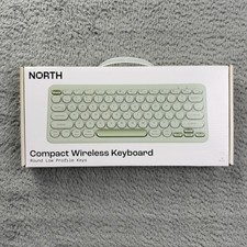 NORTH Compact Wireless Keyboard 2.4Ghz USB Receiver Green Quiet Keys New picture