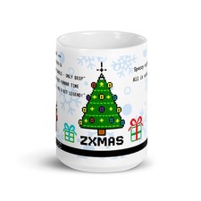 ZX Spectrum Retro -  ZXMAS BASIC – WHITE 15oz Pixel Christmas Mug BEST GIFT picture
