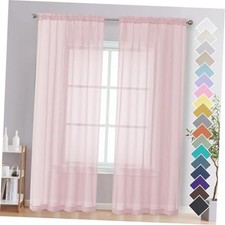 Pink Sheer Curtains 84 Inches Long 2 Panels - 42