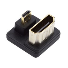 Cablecy Standard HDMI 1.4 Male Type-A to HDMI Female 360 Degree Opposite Angled picture