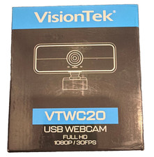 New VisionTek VTWC20 USB Webcam 1080p Full HD 30fps Privacy Cover Built-In Mic picture