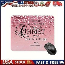 New Mousepad Philippians 4:13 I Can Do All Things Through Christ Mouse Pad Pink picture