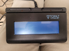 Topaz SignatureGem T-LBK462-HSB-R 1X5 Backlit LCD Signature Capture Pad USB used picture