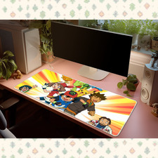 Pokemon Ash May Brock Pikachu Hoenn Desk Mat Mouse Pad Anime Gaming Large picture