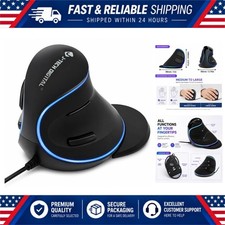 J-Tech Digital Wired Ergonomic Vertical USB Mouse 1600 DPI Palm Rest 7 Buttons picture
