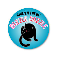 Funny Black Cat Sticker - Feline Razzle Dazzle Decal for Laptops & Tumblers picture
