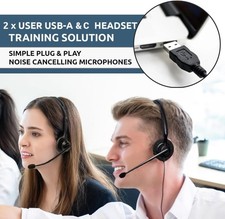 Project Telecom Training Kit 2x Monaural Headsets USB-A/C New Sealed 210426 picture