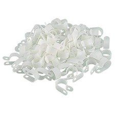 200pcs White Nylon Rtype Cable Clips Fastener For 1/2 Inch 12.7mm Dia Wire Tub picture
