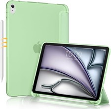 Light Green Slim Fit iPad Air Case with Smart Trifold Stand & Pencil Holder picture