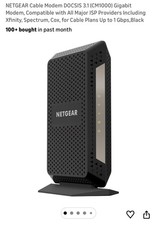 NETGEAR CM1000 Wired-Ethernet (RJ-45) Cable - CM1000100NAS (Black) picture