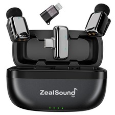 ZealSound Mini Wireless Lavalier Microphone for iPhone iPad Android, Silver picture
