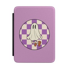 Cute Ghost Checkerboard Kindle Case | Pastel Purple | Cute Purple Lover Gift picture