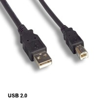 10x Black 1ft USB 2.0 Type A to B Cable 28AWG 480Mbps Scanner Printer HDD Data picture