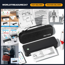Portable Inkless Wireless Thermal Printer for Travel, Bluetooth, 8.5