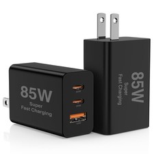 2Pack 85W USB Wall Charger Block, 3-Port USB Charging Adapter 100W Super Fast... picture