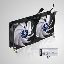 12V DC Double Rack Mount Cooling Fan for Fridge Vent Grille 120mm picture