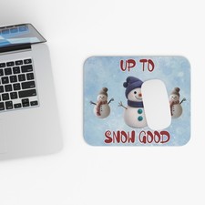 Up to Snow Good Mouse Pad | Snowman Winter Desk Mat picture