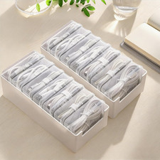 2 Pack Cable Organizer Box with 14 Clear Cases Desk Drawer Wire Storage picture