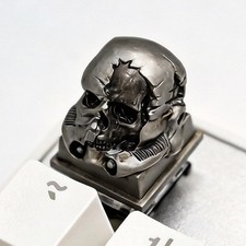 Artisan Keycap Custom Cool Cap For MX Mechanical Keyboard Silver Skull PC picture