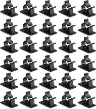 30 Pcs Black Clips Self Adhesive Backed Nylon Wire Adjustable Cable Clips Adhesi picture