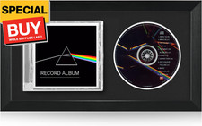CD Display Frame for Discs & Cases – EVA Foam Slot, Black Flocked Fabric – Home picture