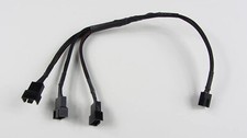 4-Pin PWM to 3 x PWM Computer Case Black Sleeved Fan Power Y-Splitter Cable picture