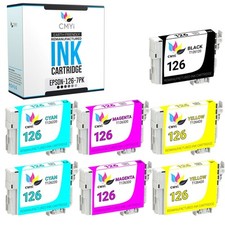 CMYi 7PK Replacement T126 Ink Cartridges for Epson Workforce 520 60 633 645 845 picture
