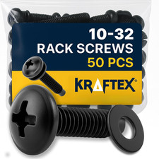 10-32 Rack Screws 50 Pack Server Rack Screws with Nylon Washers picture