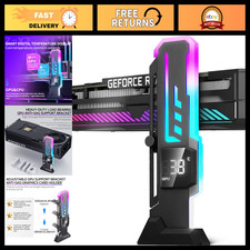 Adjustable ARGB GPU Support Bracket with Temp Display & Non-Slip Base - Universa picture