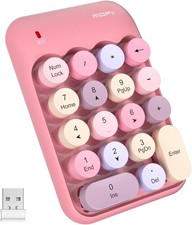 Wireless Number Pads - Pink Numeric Keypad 18 Keys USB 2.4G Round Keycap  picture