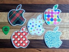Custom Design Apple Logo Inspired Sticker Set Decal Polka Dot Plaid Art picture