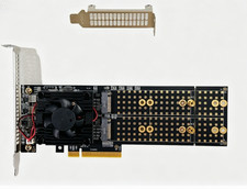 1pcs New PLX8747 PCIe 3.0 x8 to 4x M.2 NVMe SSD Adapter Card w/ No split picture