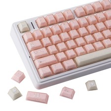 166 Keys Crystal Jelly Pink Double Shot Keycaps Translucent Cherry Profile picture